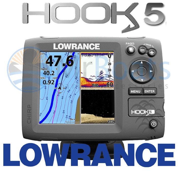 Lowrance HOOK5 Combo with 83/200/455/800 Transom Mount Transducer